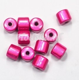 MIT08/08  8 X miracle beads Tube ca 8mm Donker Roze