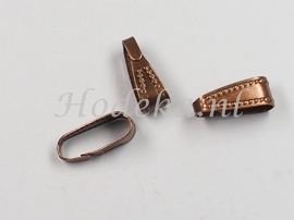 BNH08   10 x klemmetje voor hanger 4x11mm  Koper kleur