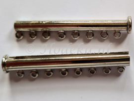 *BMS33   1 x schuif Magneetsluiting met 2x8 oogjes 45x10mm
