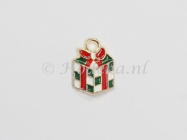 KBD38  1 x  Kerstbedel Cadeautje 14 x 10 mm