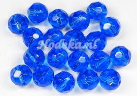 FCR08/07  10 x Glaskraal Facet midden Blauw 8 mm