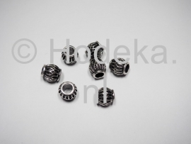 PDM19 1 x pandora style metalen kraal Tonnetje 10mm