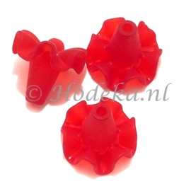 BVE123  3 x bloem ca.18 x 21mm  Rood