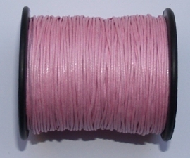 KAD16 1 x rol Katoendraad/Waxkoord  Licht Roze 1mm