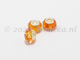 PDG30 1x pandora style glaskraal Oranje/Bruin