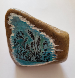 HPS28 Hand painted stone by Hodeka.nl Bloemen