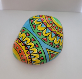HPS34 Hand painted Happy stone by Hodeka.nl fantasie