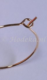WGR02  2 x Wijnglas ring  29 x 25 x 0.7 mm  Goud -chirurgisch staal-