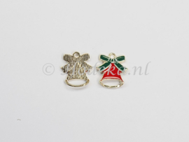 KBD30  1 x  Kerstbedel Kerst Klok 16 x 14 mm