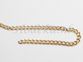 KBH08  10 cm ketting  Goud ca. 5 x 3 mm