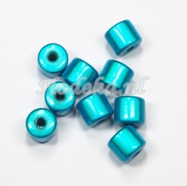 MIT08/04  8 X miracle beads Tube ca 8mm Aqua Blauw