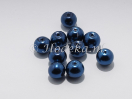 GPA08/28 15 x  Glasparel Rond 8mm Donker Blauw