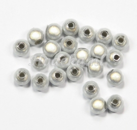 MIR05/09  40 X miracle beads Wit  ca. 5mm