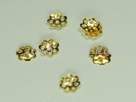 BKK52  400 x Metaal kralenkapje Goud ca. 6mm