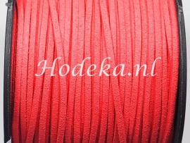 BSV16  1 meter imitatie Suede Veter Licht Rood 3mm 