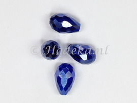 FCT12/12  8 x Facet glaskraal Donker Blauw 12 x 8 mm