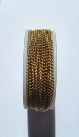 *KBH25  10 cm RVS ketting  Goud 2.9x2.2mm
