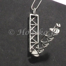 WHE03 1 x Wisselhanger staaf antiek zilver zonder ketting