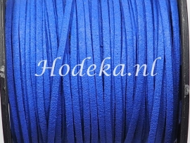 BSV26  1 meter imitatie Suede Veter Midden Blauw 3mm