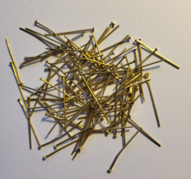 *BNK34  5 gram  Nietpennen mat Goud 25mm