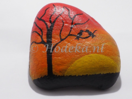 HPS16 Hand painted stone by Hodeka.nl Vogeltjes