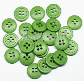 KNO53a   5 x Groene knoop ca. 13.5 x 2.5 mm