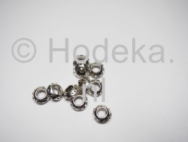 PDM24 2 x pandora style metalen kraal Rondel 11mm