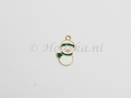 KBD24  1 x  Kerstbedel Pinguïn  Groen 20 x 13 mm