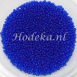 CRP15/26a  50 gram Preciosa Rocailles 15/0 Donker Blauw Transparant