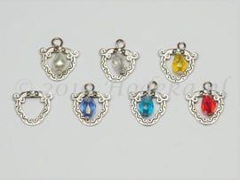 *BVD24   6 x metalen kralenkastje hanger ca. 15 x13mm