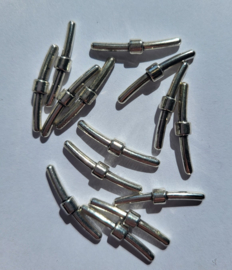 *BHS36    1 x sluiting voor rubberkoord Buisje  21 x 4 mm