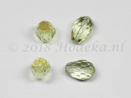 FCT15/15  5 x Facet glaskraal heel licht Groen 15 x 10mm