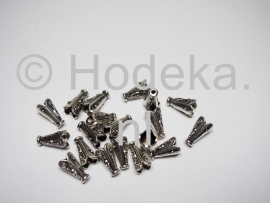 BKK17   6 x  Metalen kralenkapjes  ca. 12 x 7 mm