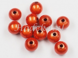 MIR08/19  10 X miracle beads Donker Oranje ca. 8mm