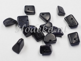 *NSG10  12 x Natuursteen Kraal Donker blauw Goudsteen