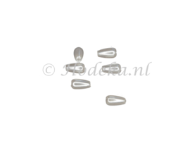 DVE09  20 x mini druppel acryl 6x3 mm Parelwit