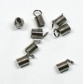 BVK10   10 Spiraalklemmetjes 10x5mm Antiek zilver