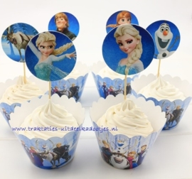 cupcake wikkel + prikker Frozen (2525)