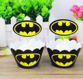 cupcake wikkel + prikker Batman (3625)