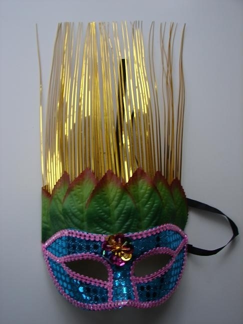 Carnaval masker met lange "haren" (17120)