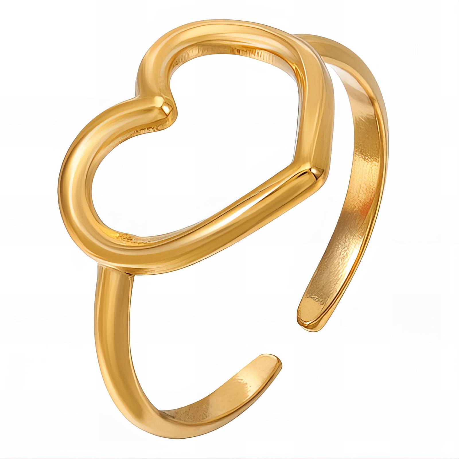 Heart ring - 18K gold plated stainless steel