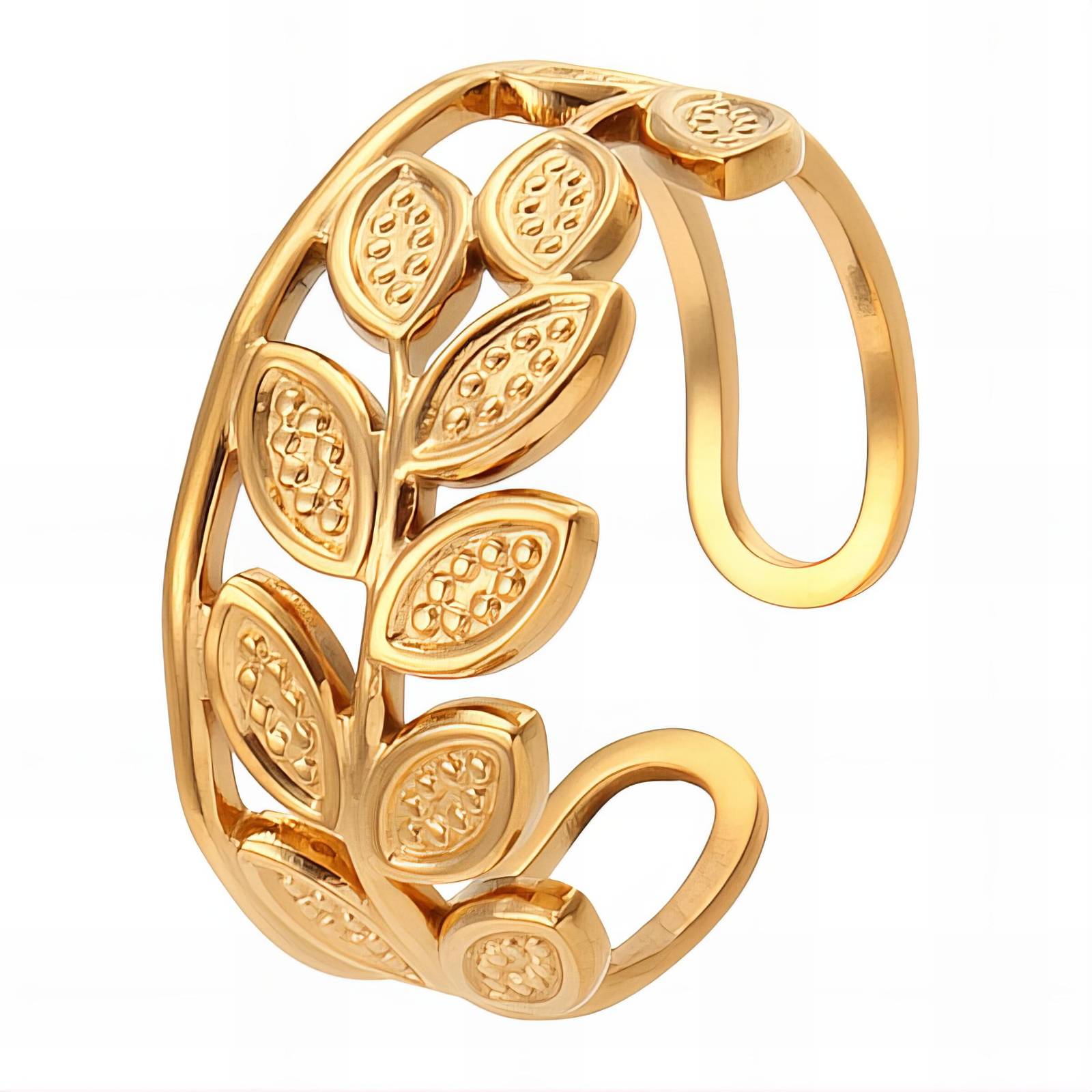 Leaves ring - Breed - 18K gold plated stainless steel