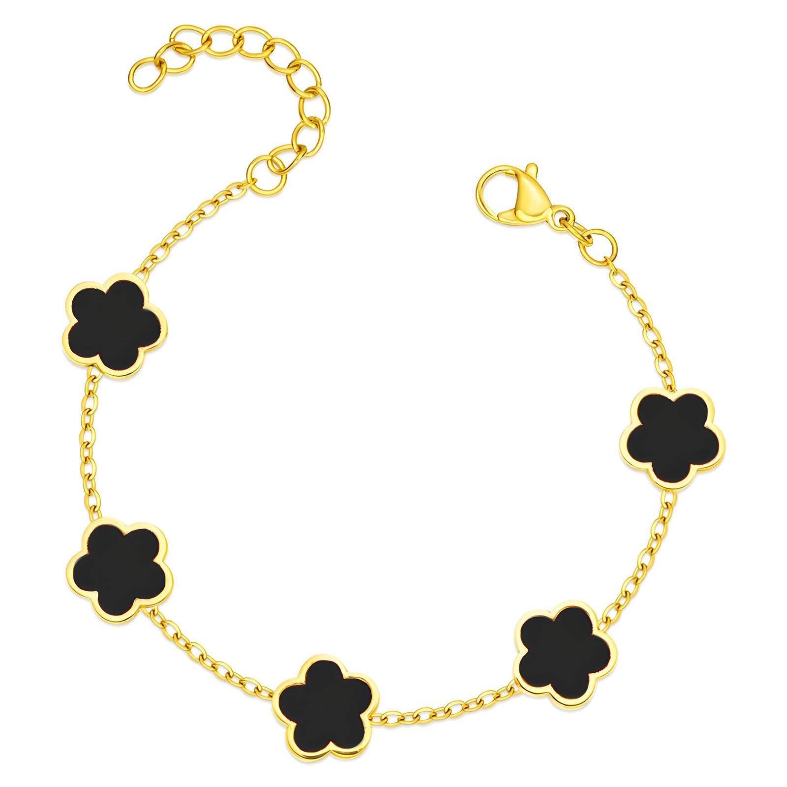 Flower meadow armband, 18K gold plated stainless steel