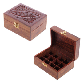 Houten Sheesham Olie kistje - 12 flesjes