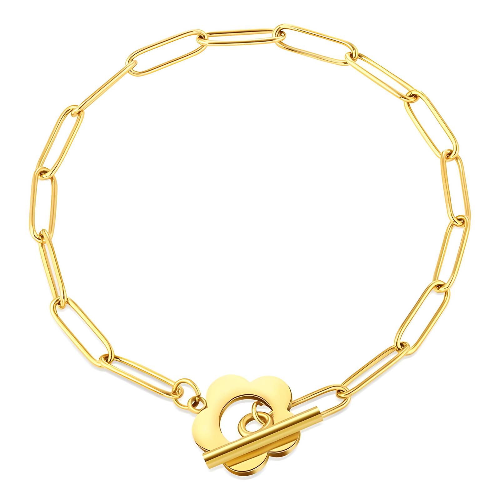 Flower armband 18K gold plated stainless steel