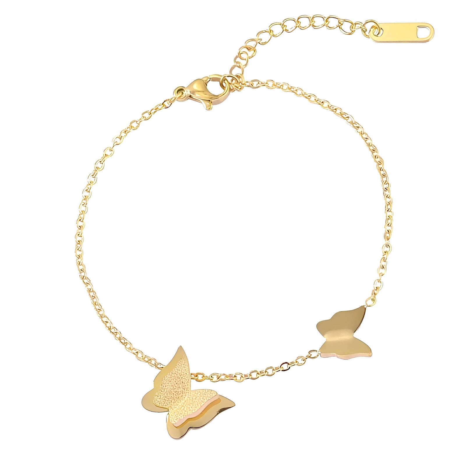 Butterflies 2 - Armband, 18K gold plated stainless steel