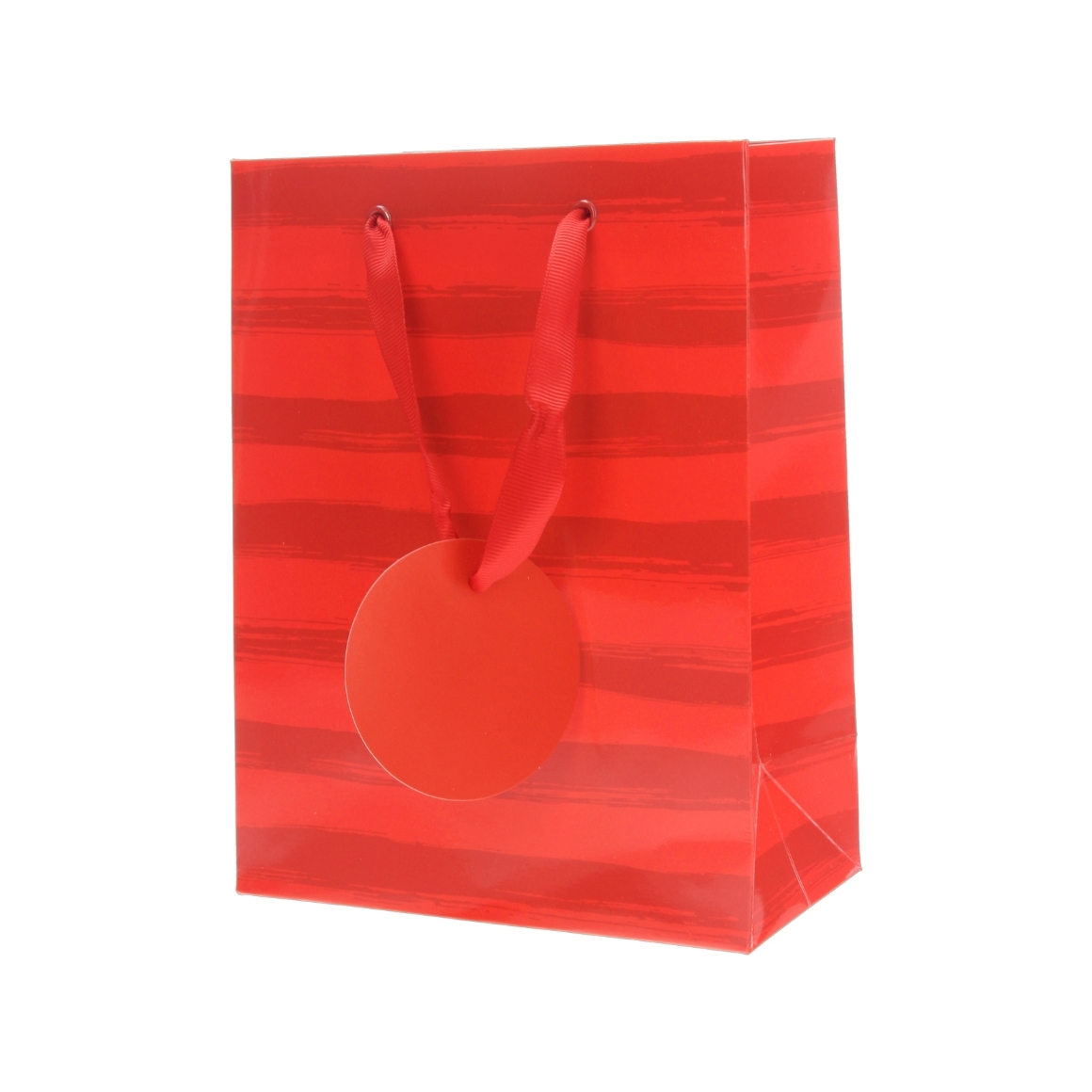 Geschenktas Strepen rood 16,5 x 8,5 x 21,5 cm