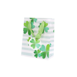 Geschenktas Klavertje vier groen  10 x 3 x 11 cm