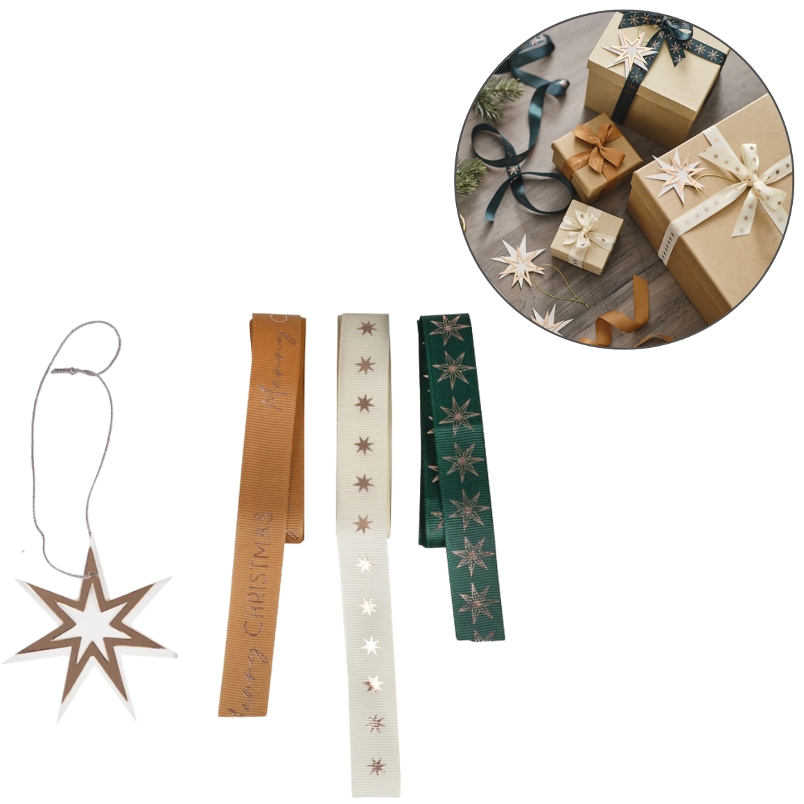 Ginger Ray cadeau lint Kerst set van 7