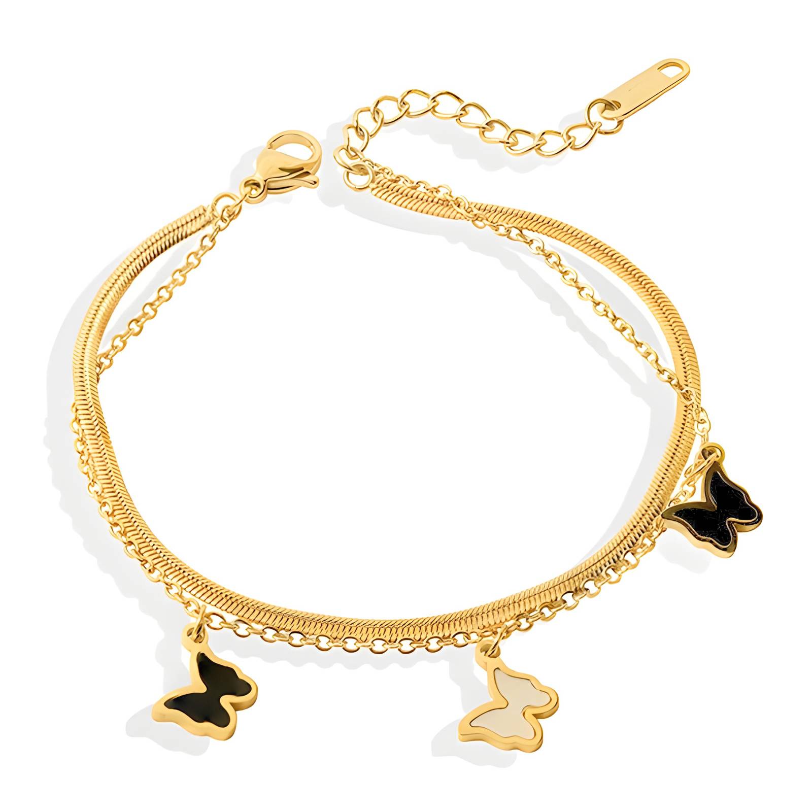 Butterflies armband, 18K gold plated stainless steel